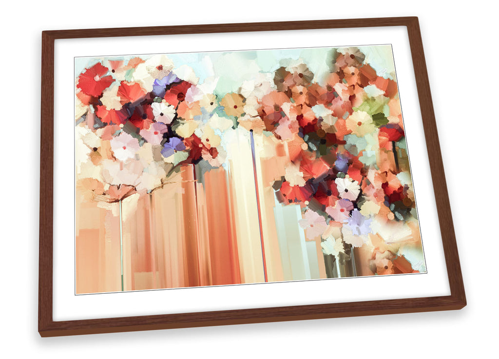 Pink Floral Flowers Abstract Framed