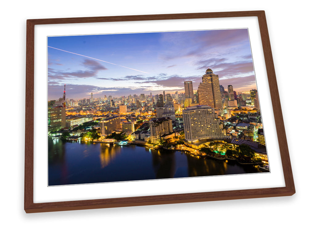 Bangkok City Thailand Sunset Framed