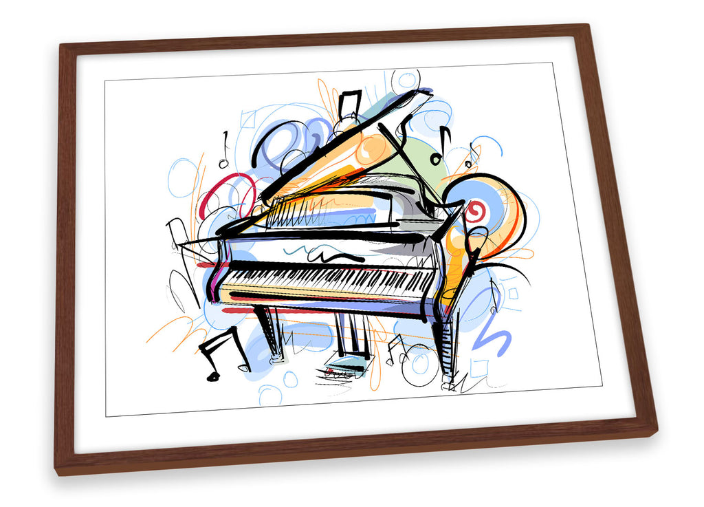 Piano Modern Music Framed