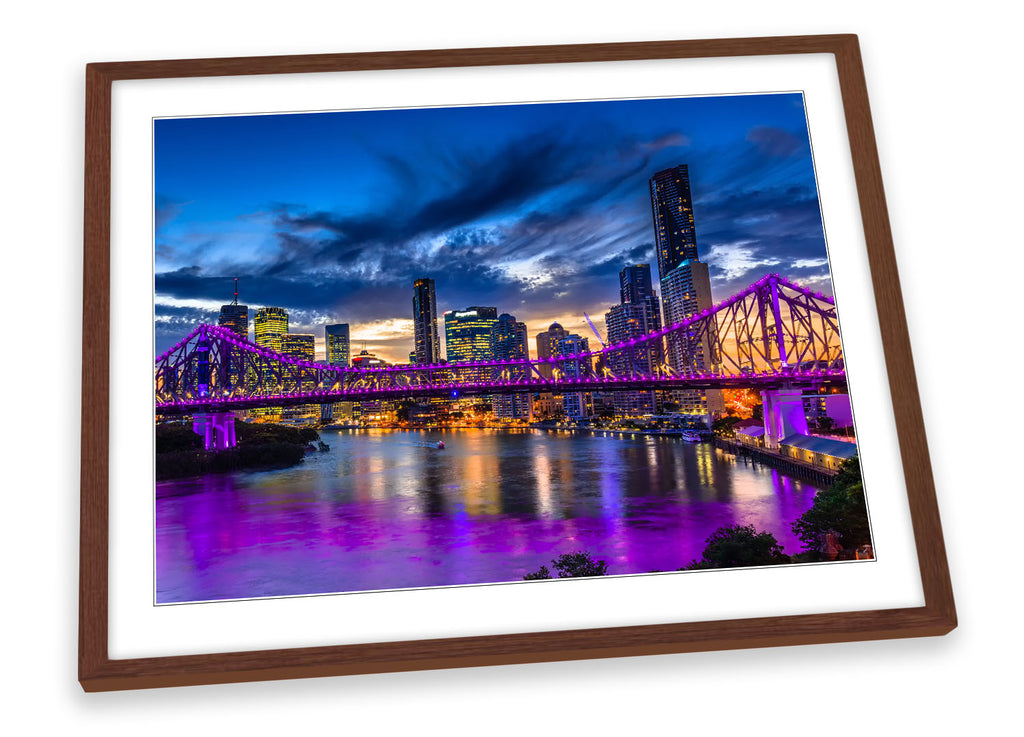 Brisbane Skyline City Australia Framed