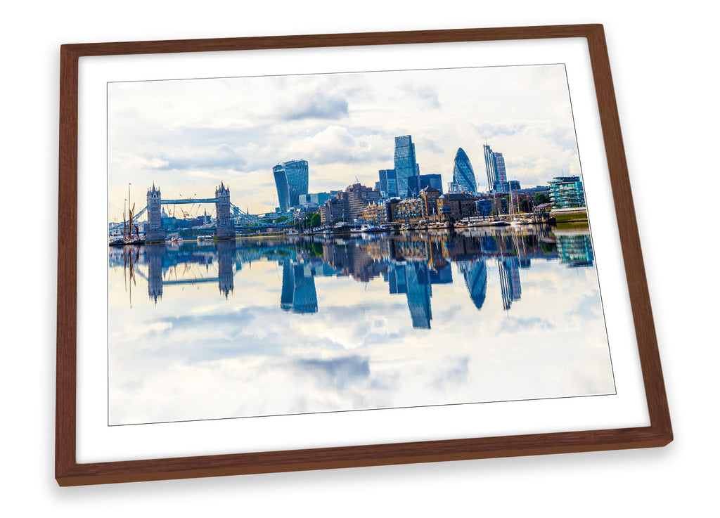 London City Skyline Reflection Framed