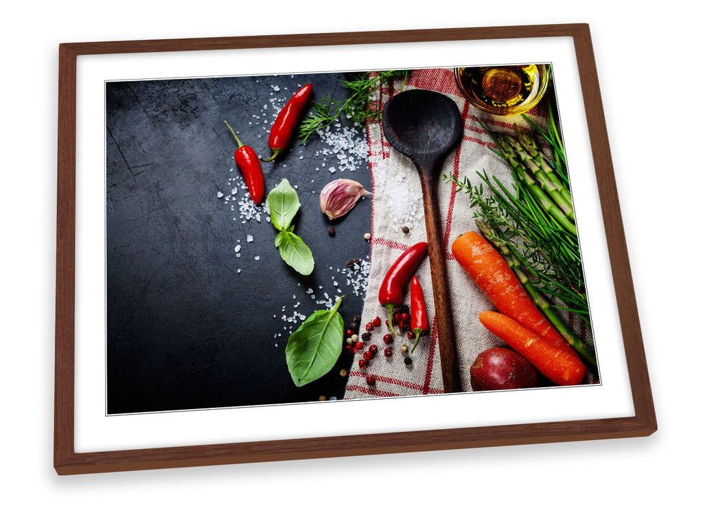 Chilli Kitchen Slate Cooking Framed