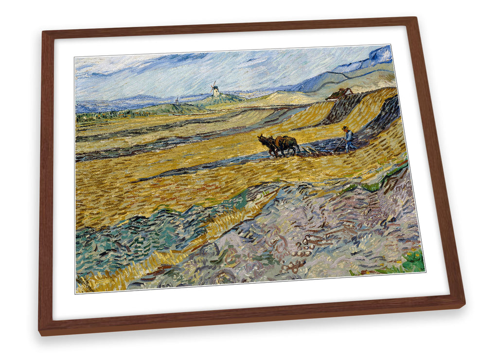 Vincent van Gogh Enclosed Field with Ploughman Framed