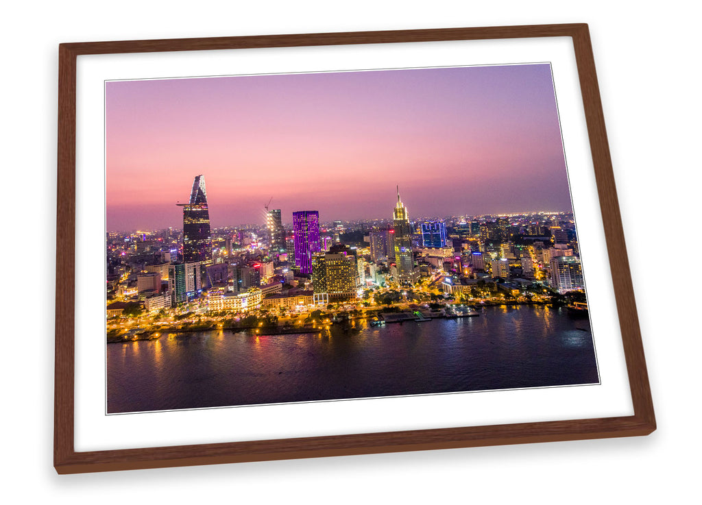 Ho Chi Minh Vietnam Skyline Framed