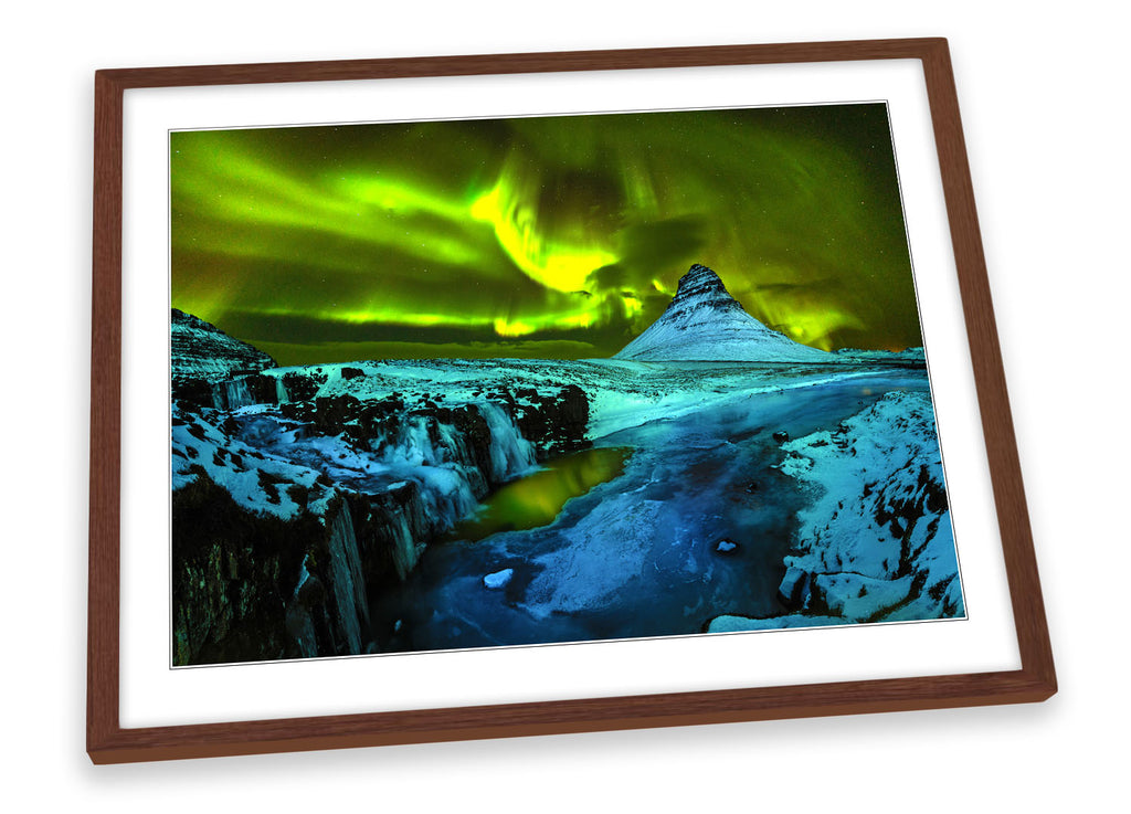 Iceland Northern Lights Green Framed