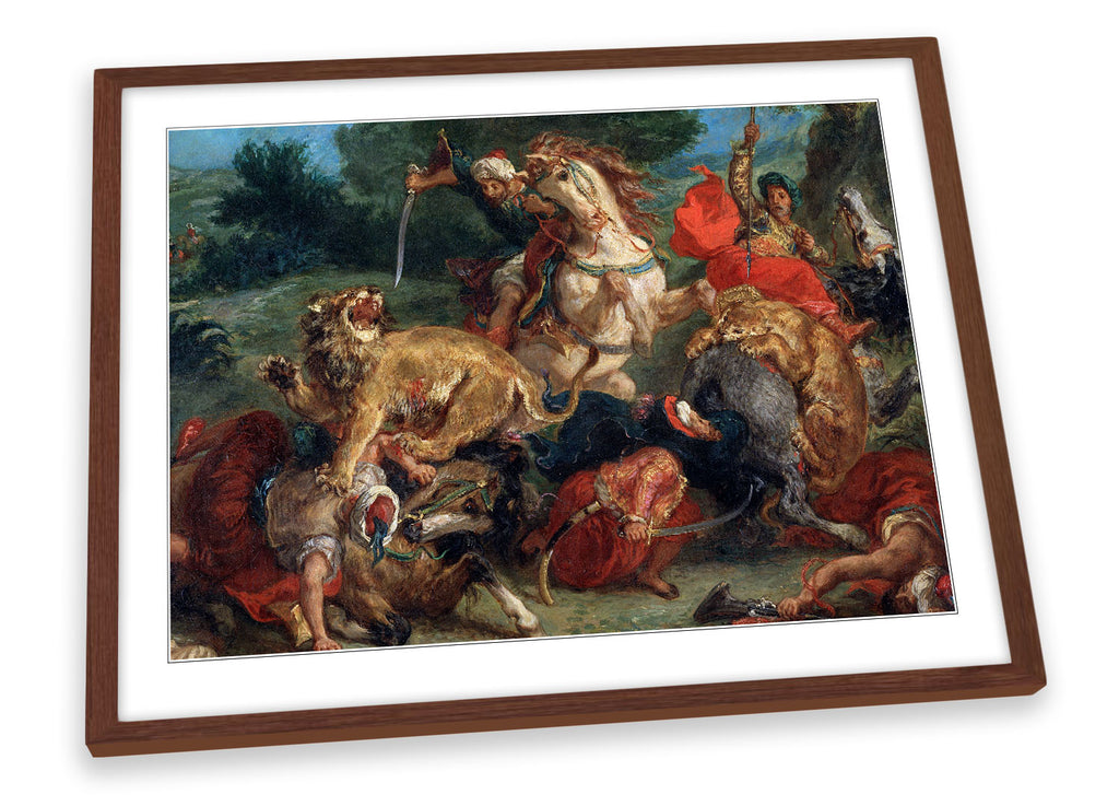 Eugene Delacroix Lion Hunt Framed