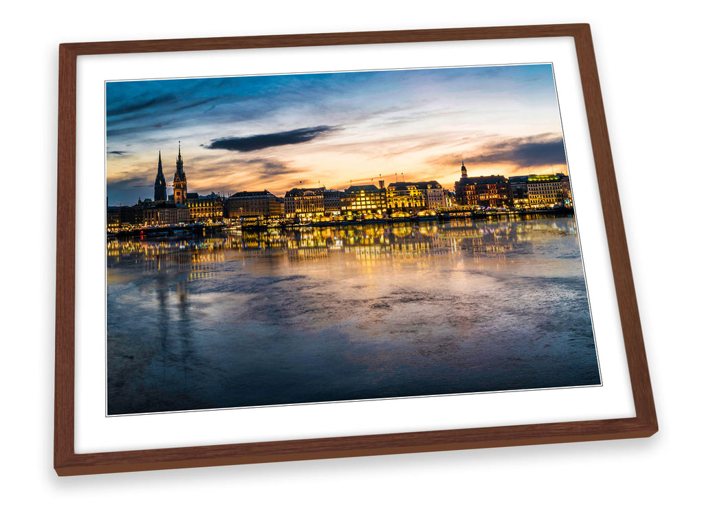 Hamburg Skyline City Framed