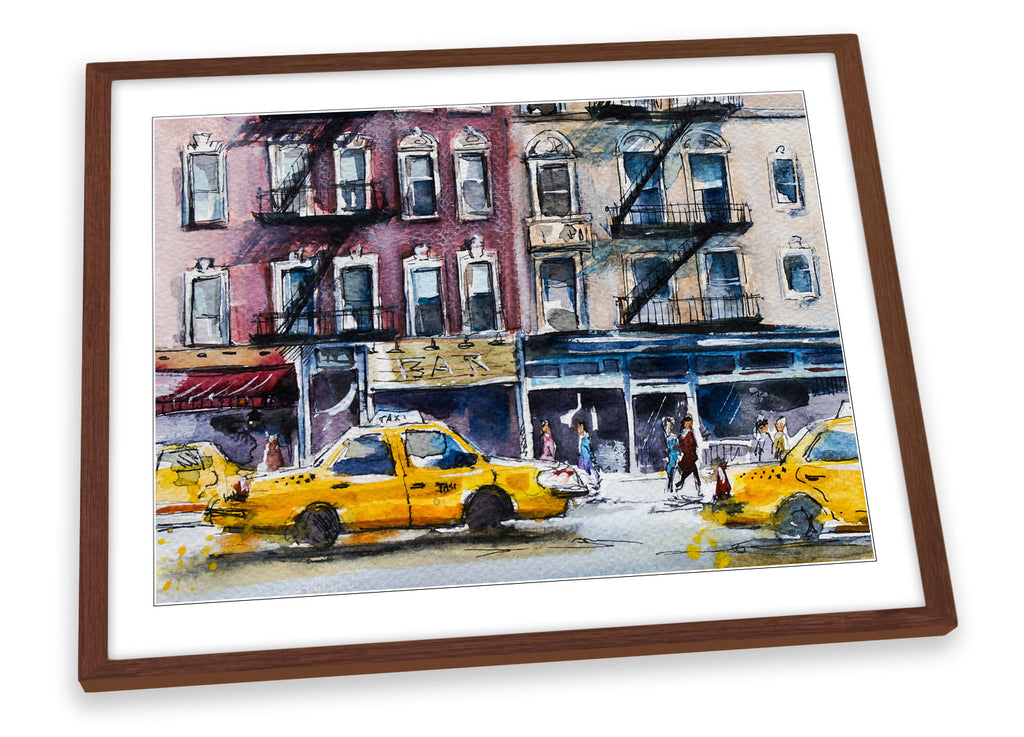 New York Yellow Taxi Cabs Framed