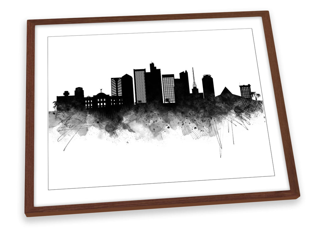 Phoenix Abstract City Skyline Black Framed