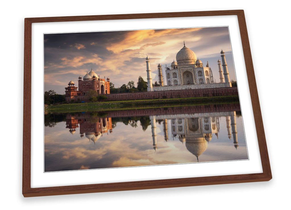 Taj Mahal India Sunset Framed