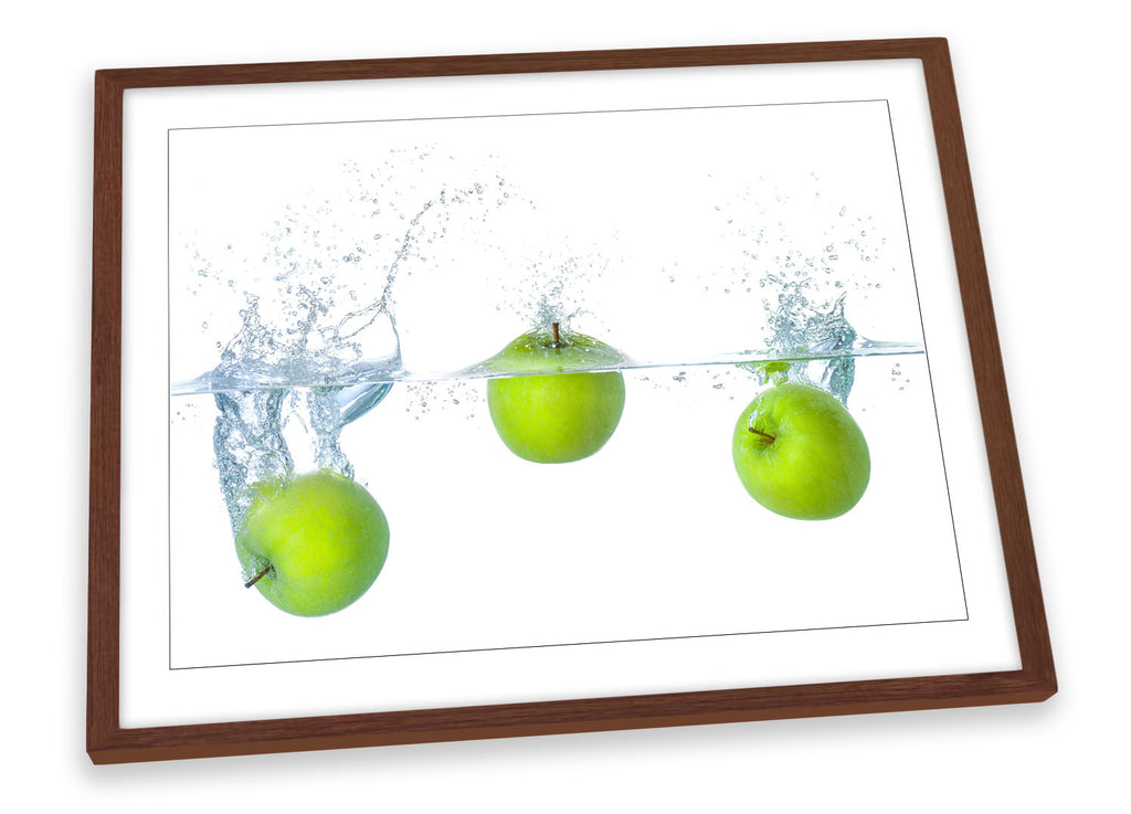 Apple Fruit Splash Kitchen Green Framed
