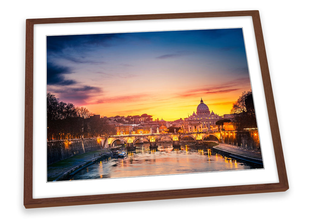 St Peters Cathedral Rome Sunset Italy Framed