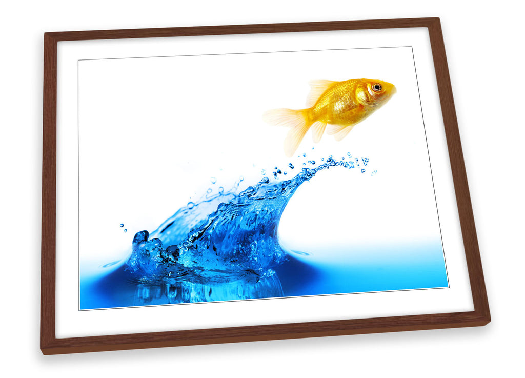 Goldfish Wave Jump Blue Framed