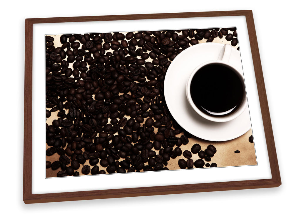 Black Coffee Kitchen Beans Framed