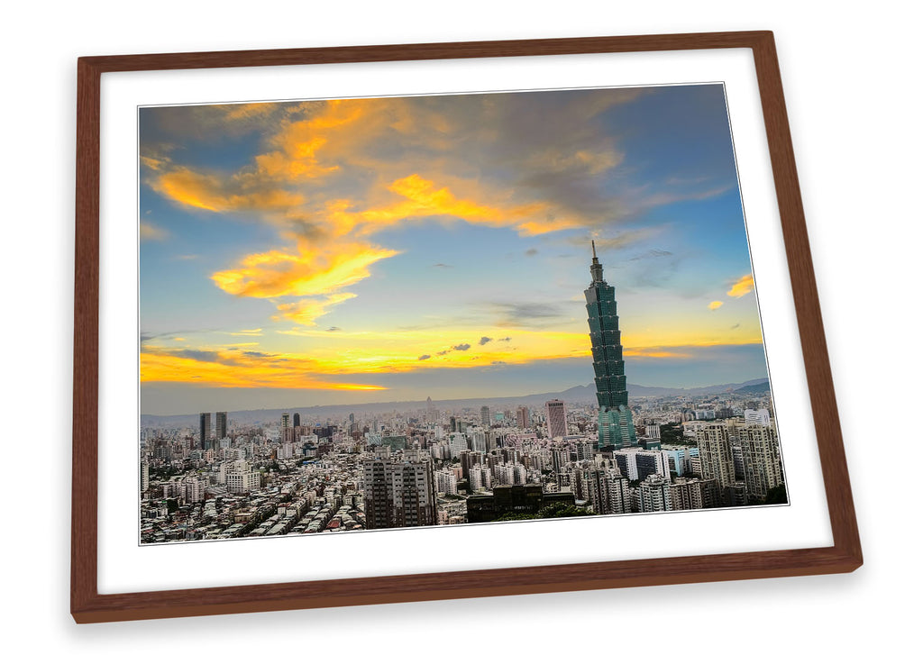 Taipei City Skyline Taiwan Framed