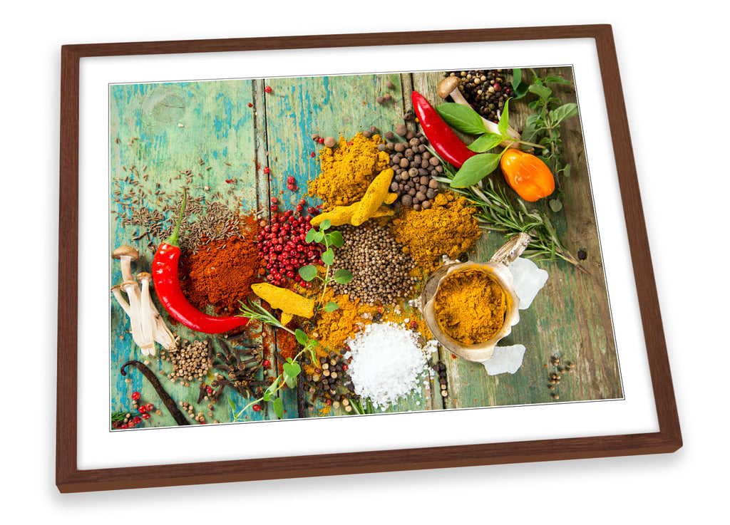 Spices Kitchen Herbs Food Framed