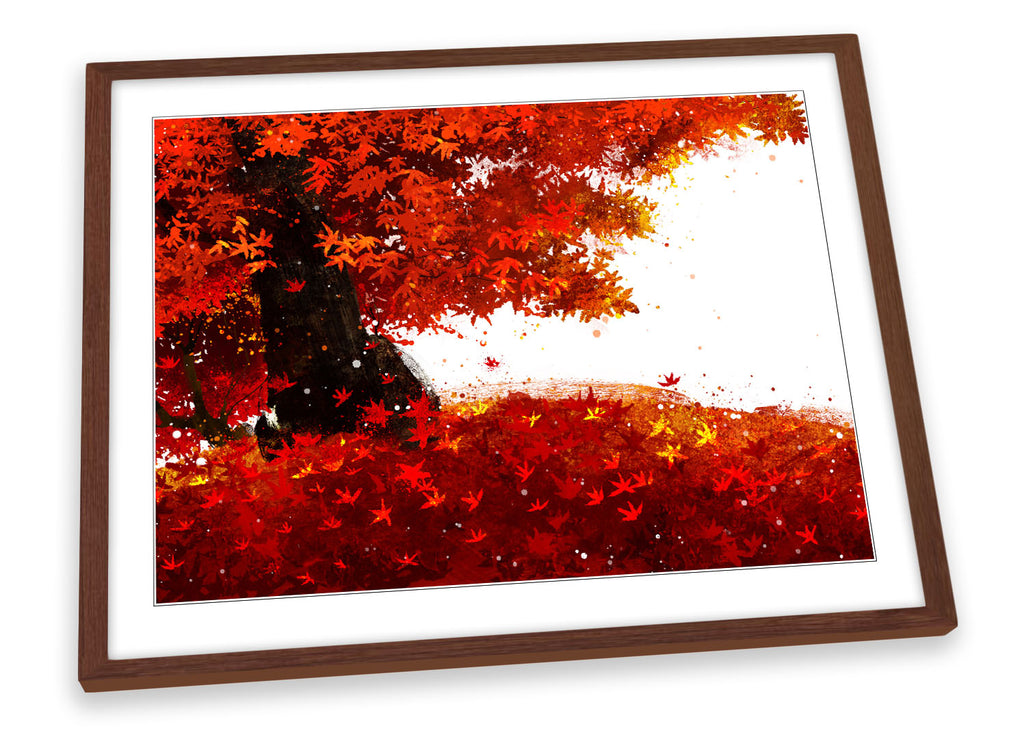 Modern Autumn Tree Framed