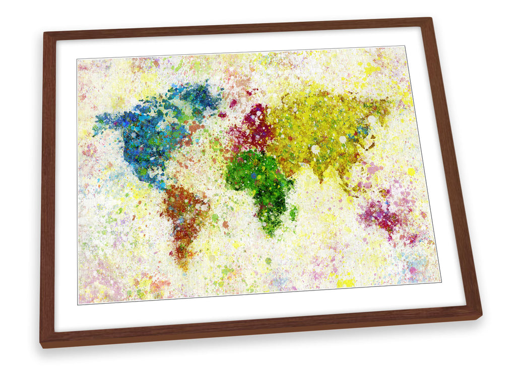 Abstract Map of the World Framed