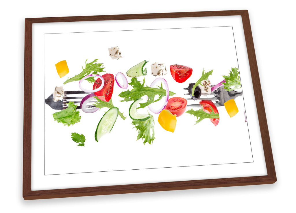 Fresh Salad Vegetables Kitchen White Framed