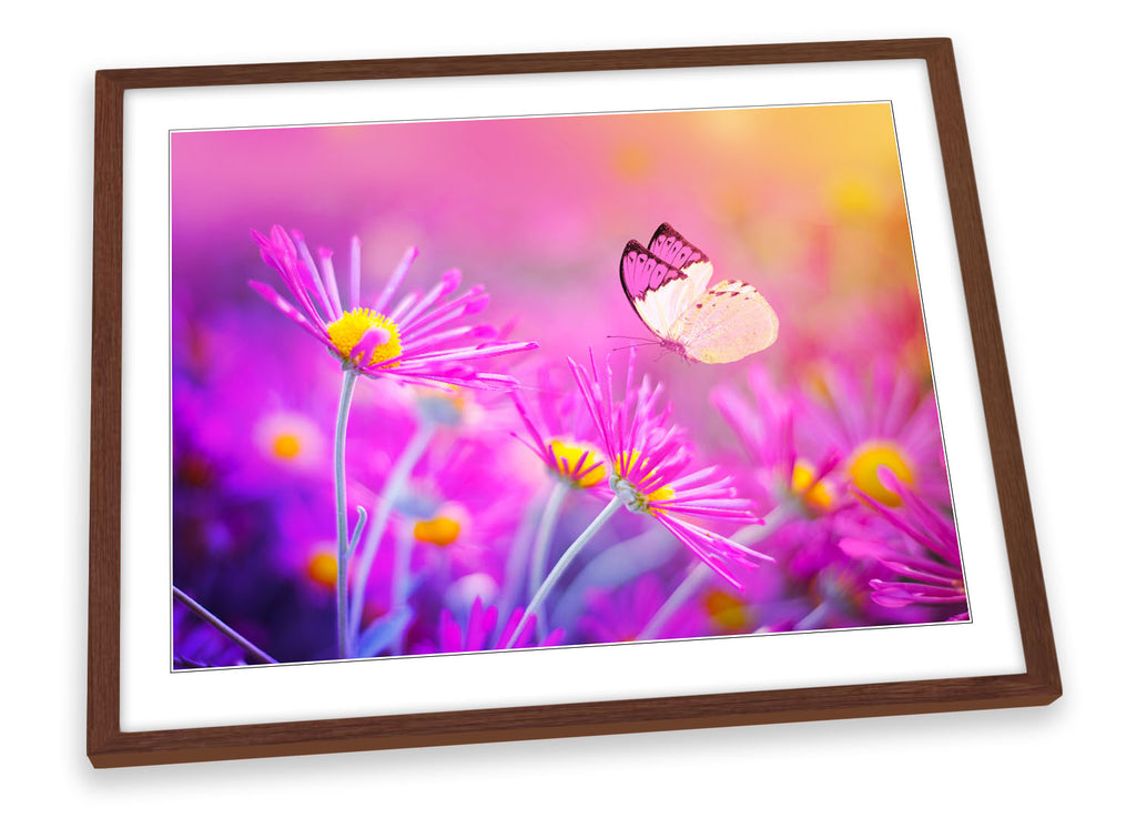 Summer Blossom Floral Butterfly Framed