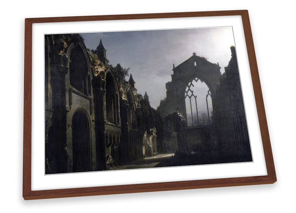 Louis Daguerre The Ruins of Holyrood Chapel Framed