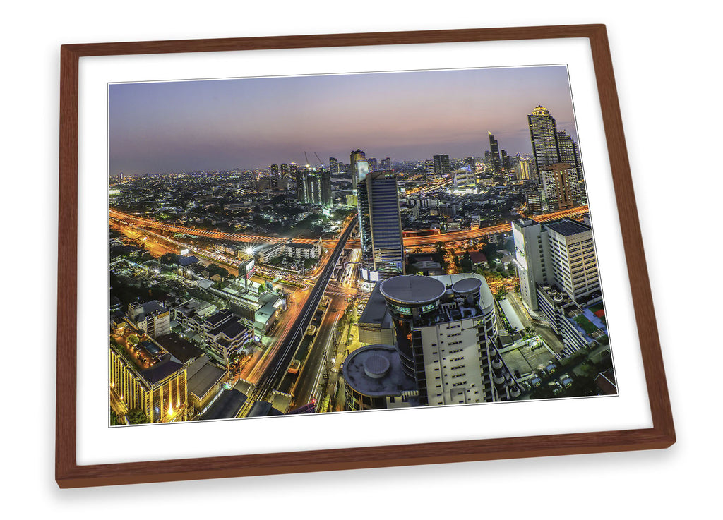 Thailand Bangkok Skyline City Framed
