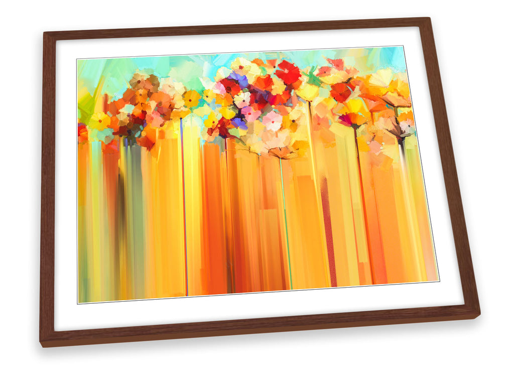 Abstract Floral Orange Blossom Framed