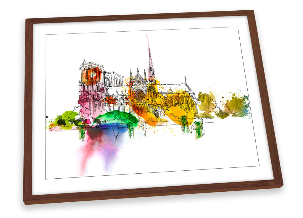 Notre Dame de Paris Multi-Coloured Framed