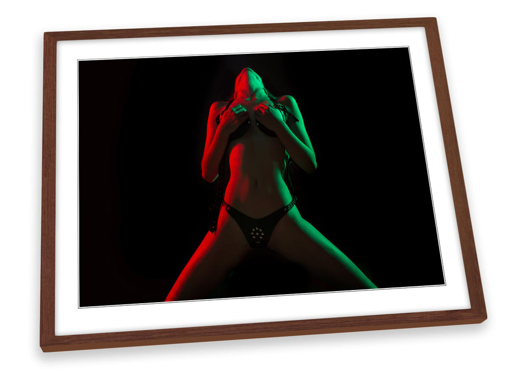 Sexy Woman Striptease Framed