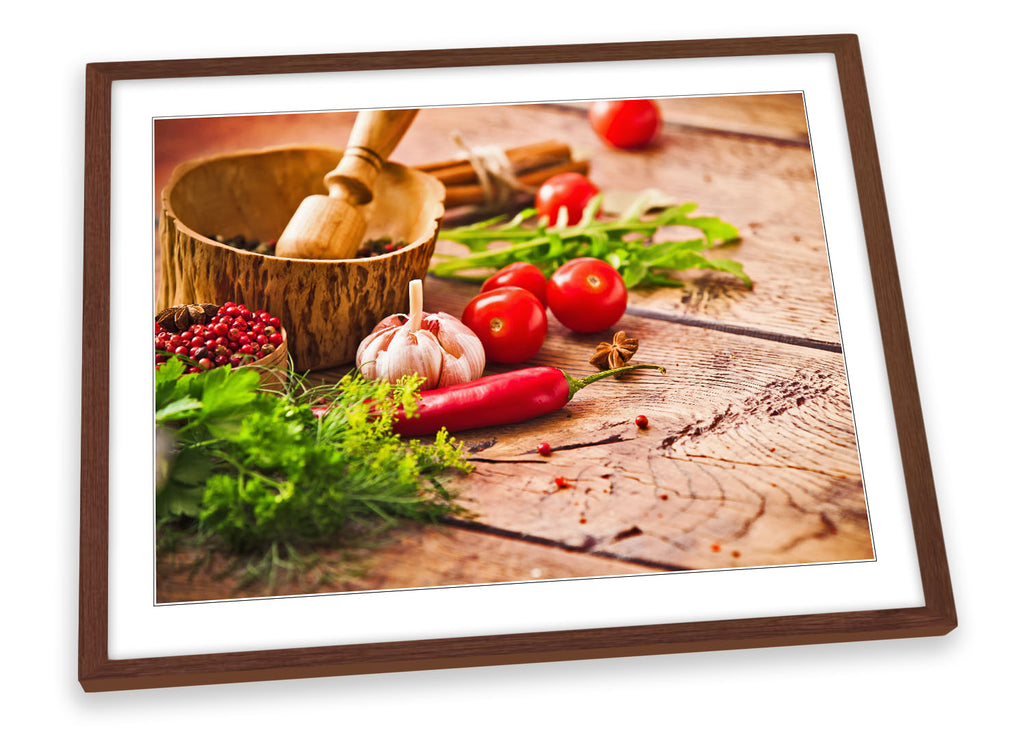 Fresh Veg Kitchen Cooking Framed