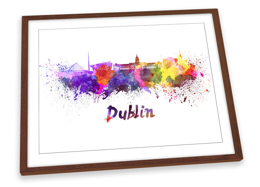 Dublin Watercolour Skyline Framed