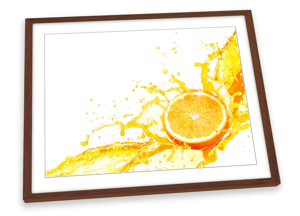 Orange Fruit Slices Splash Orange Framed