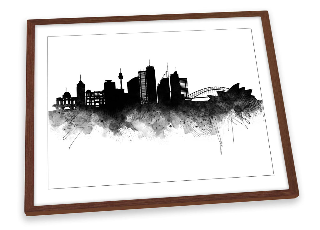 Sydney Abstract City Skyline Black Framed