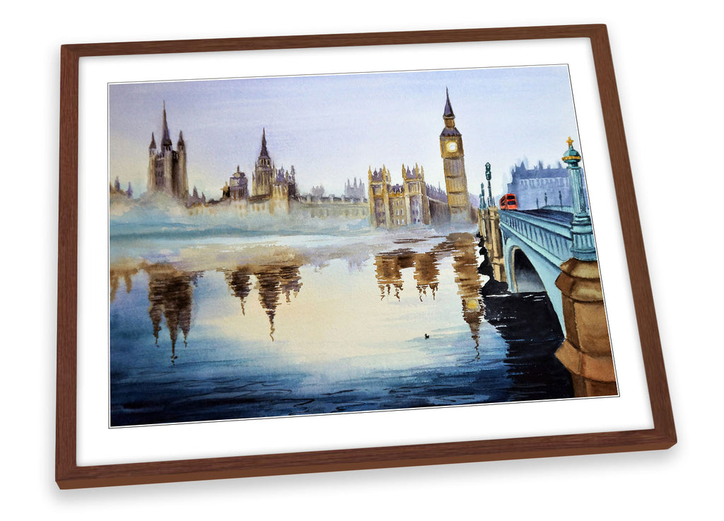 Big Ben London Watercolour Repro Framed