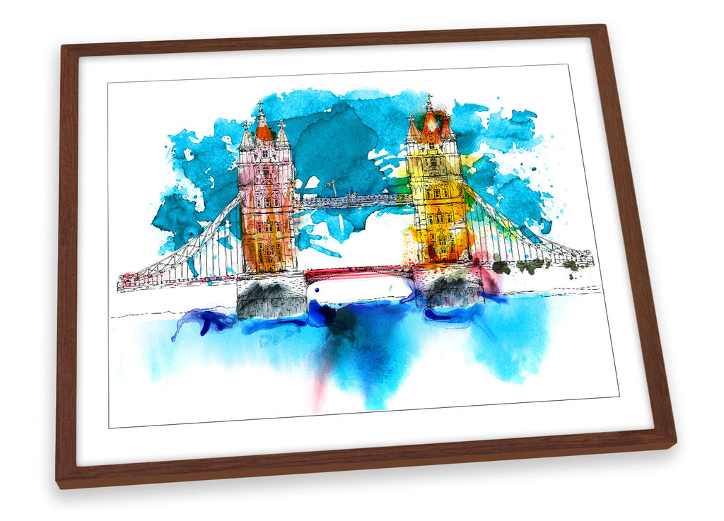 Tower Bridge London Blue Framed