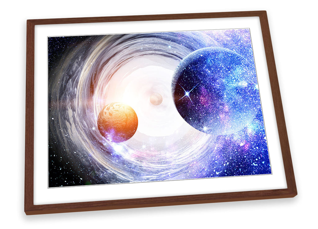 Space Planets Astronomy Multi-Coloured Framed