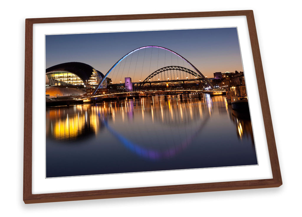Newcastle Tyne Bridges River City Framed