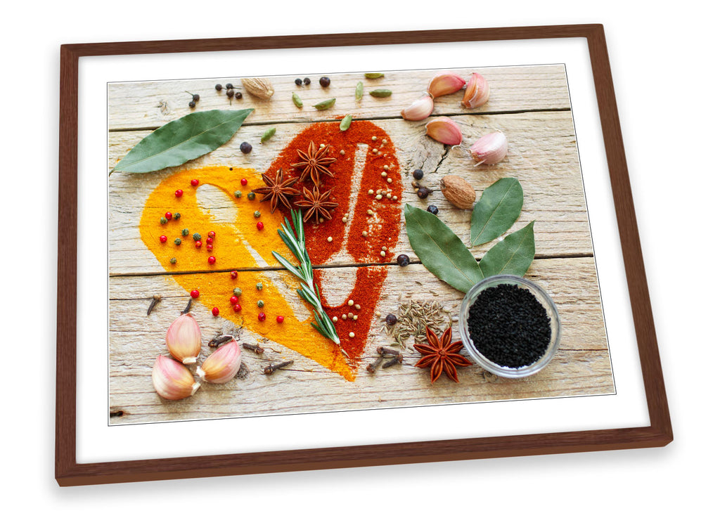 Heart Kitchen Spices Herbs Framed