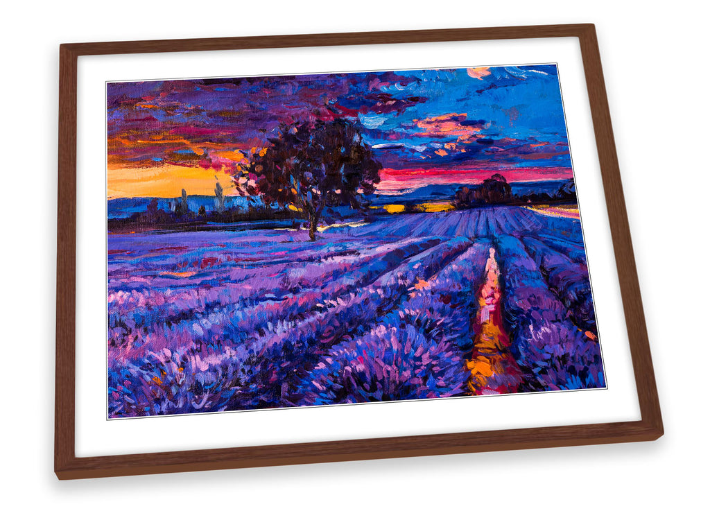 Purple Lavender Landscape Framed