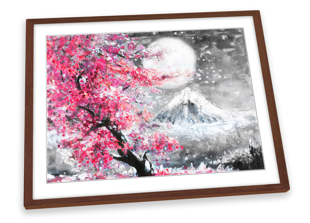 Japan Pink Blossom Landscape Framed