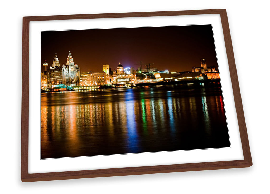 Liverpool City Skyline Framed