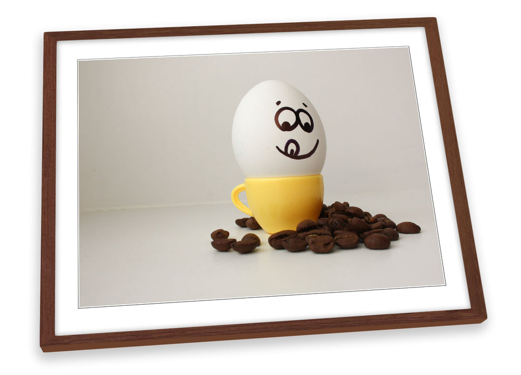 Funny Egg Cup Face Kitchen Framed