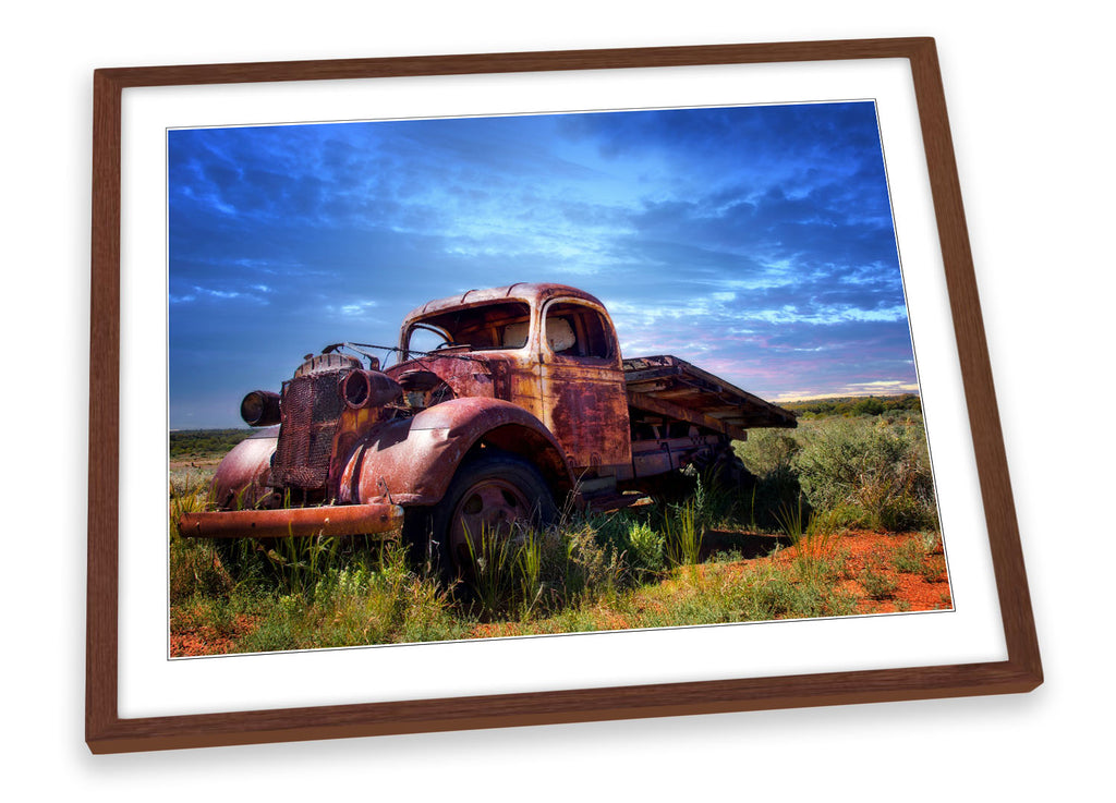 Old Rusty Truck Abandoned Framed