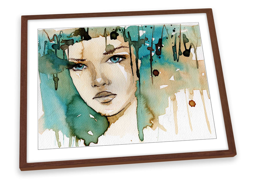 Fashion Beauty Face Turquoise Framed