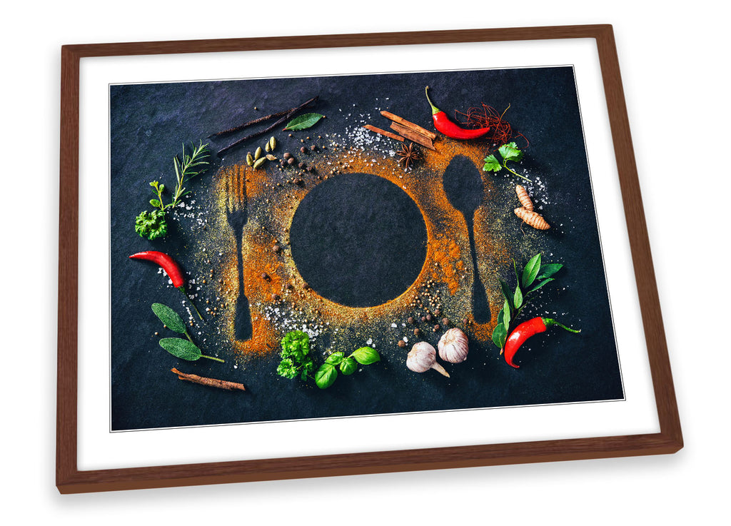 Food Spices Placemat Grey Framed