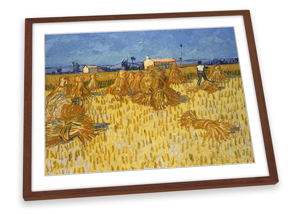 Vincent Van Gogh Corn Harvest in Provence Framed