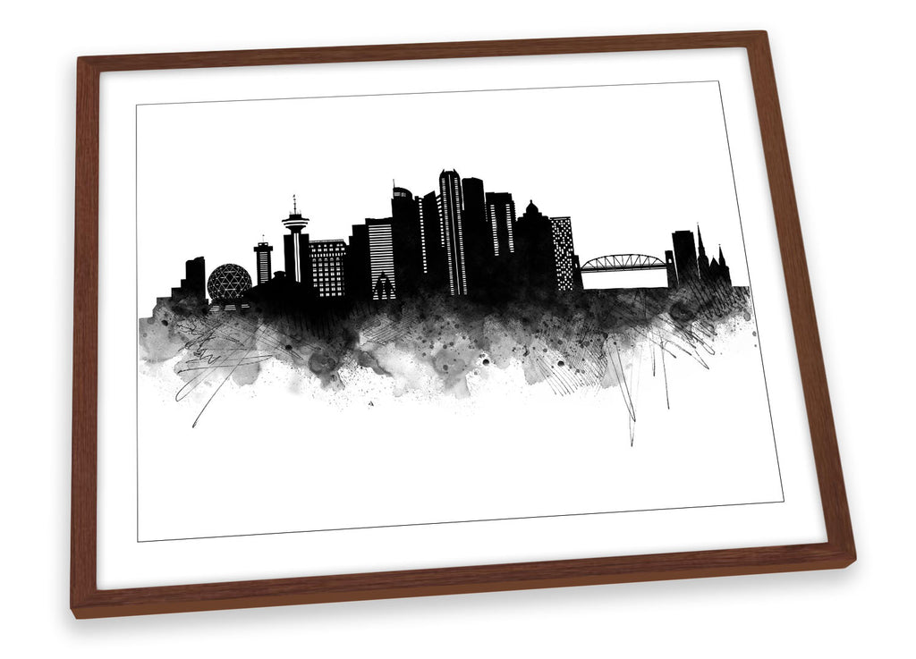 Vancouver Abstract City Skyline Black Framed