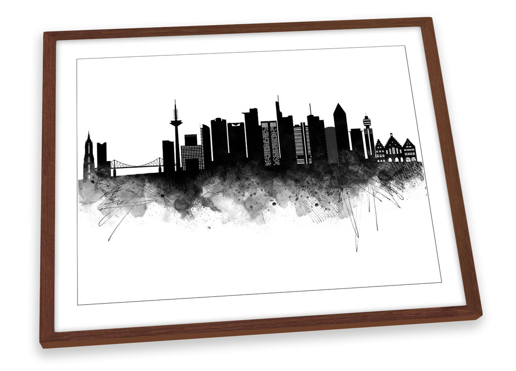 Frankfurt Abstract City Skyline Black Framed