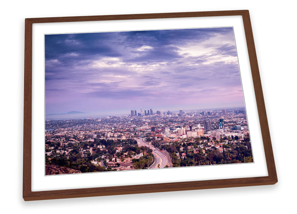 Los Angeles Skyline City Framed