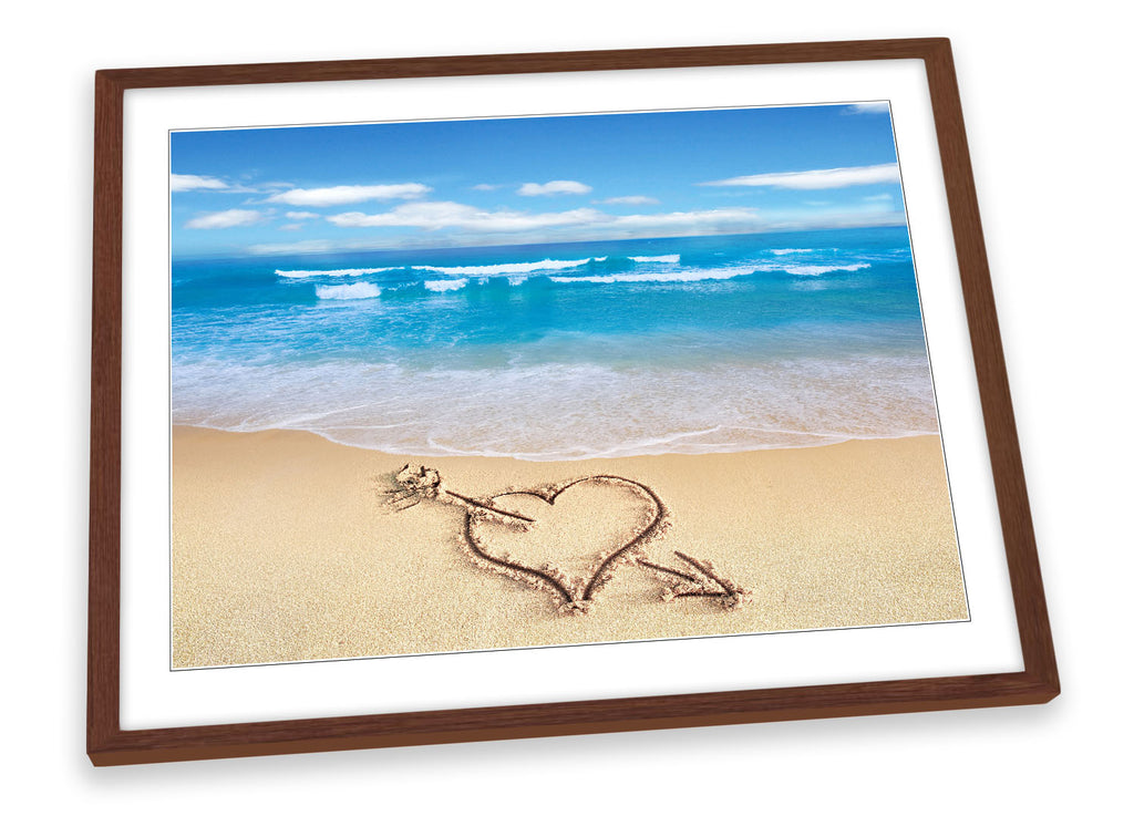 Beach Love Heart Sand Framed